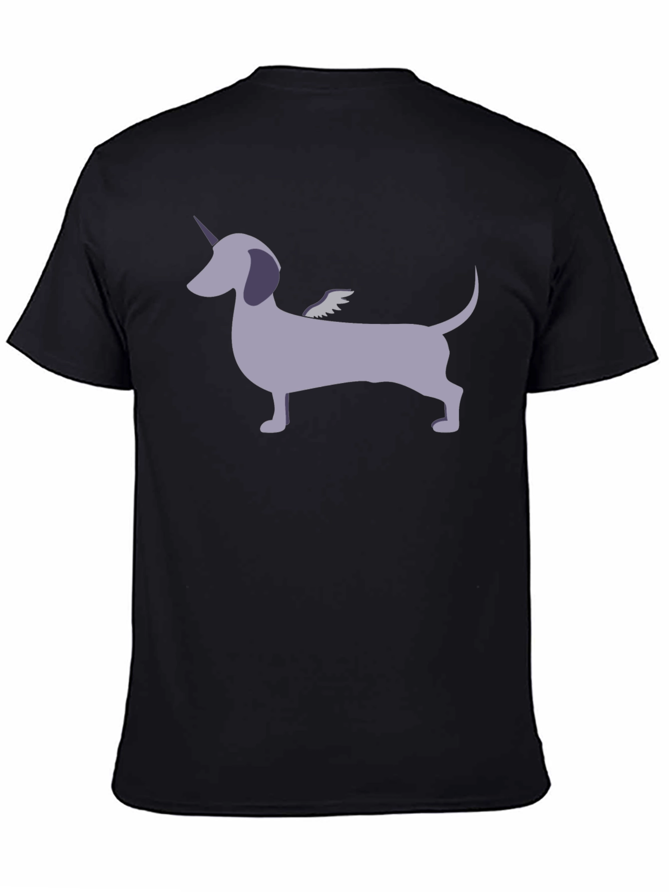 Unicorn Dachshund Graphic Tee - Mens Black T-Shirt