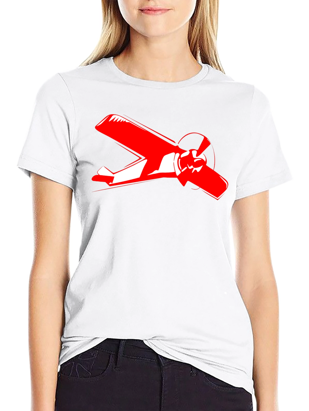 Airplane Graphic Tee - Black Cotton T-Shirt