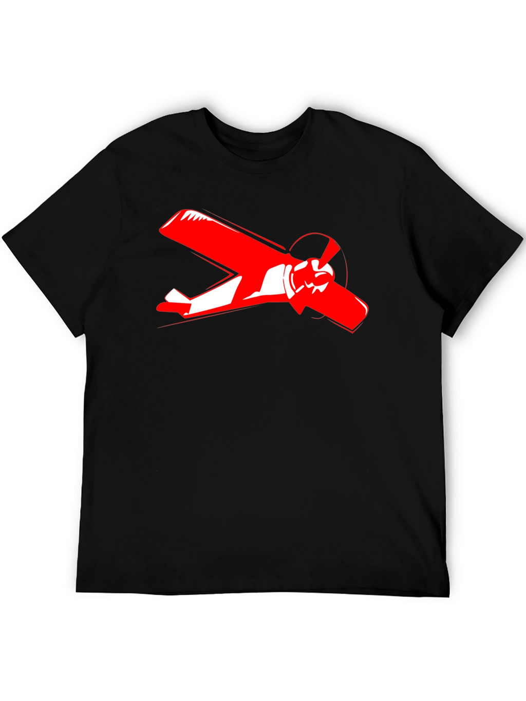 Airplane Graphic Tee - Black Cotton T-Shirt