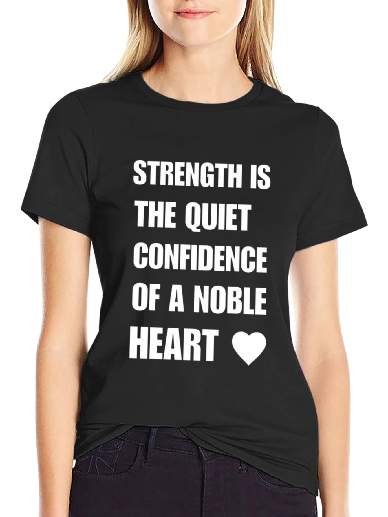 Strength Noble Heart T-Shirt - Black