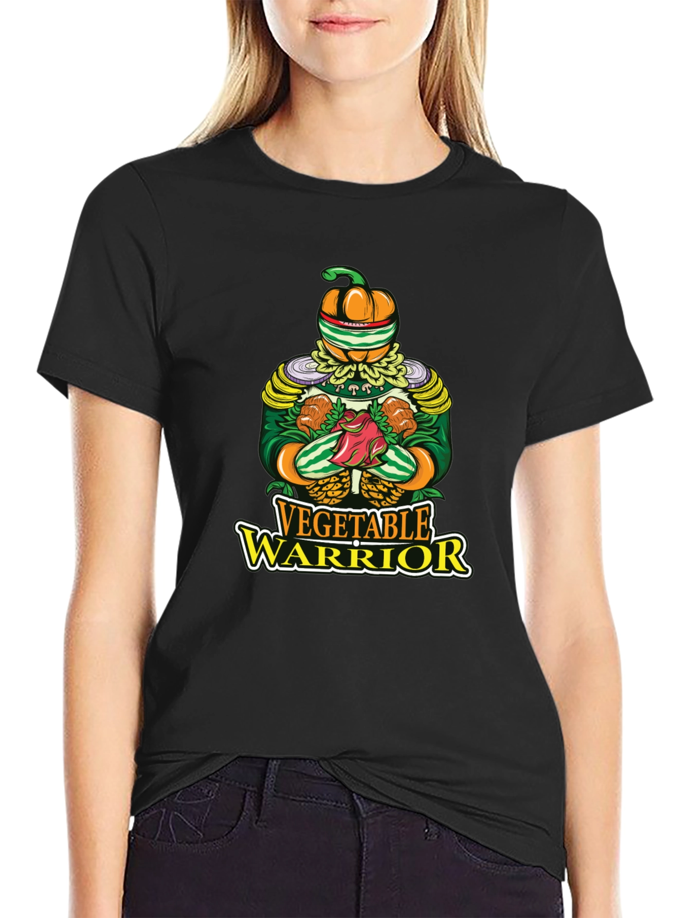 Vegetable Warrior Graphic T-Shirt - Unique Vegan Style