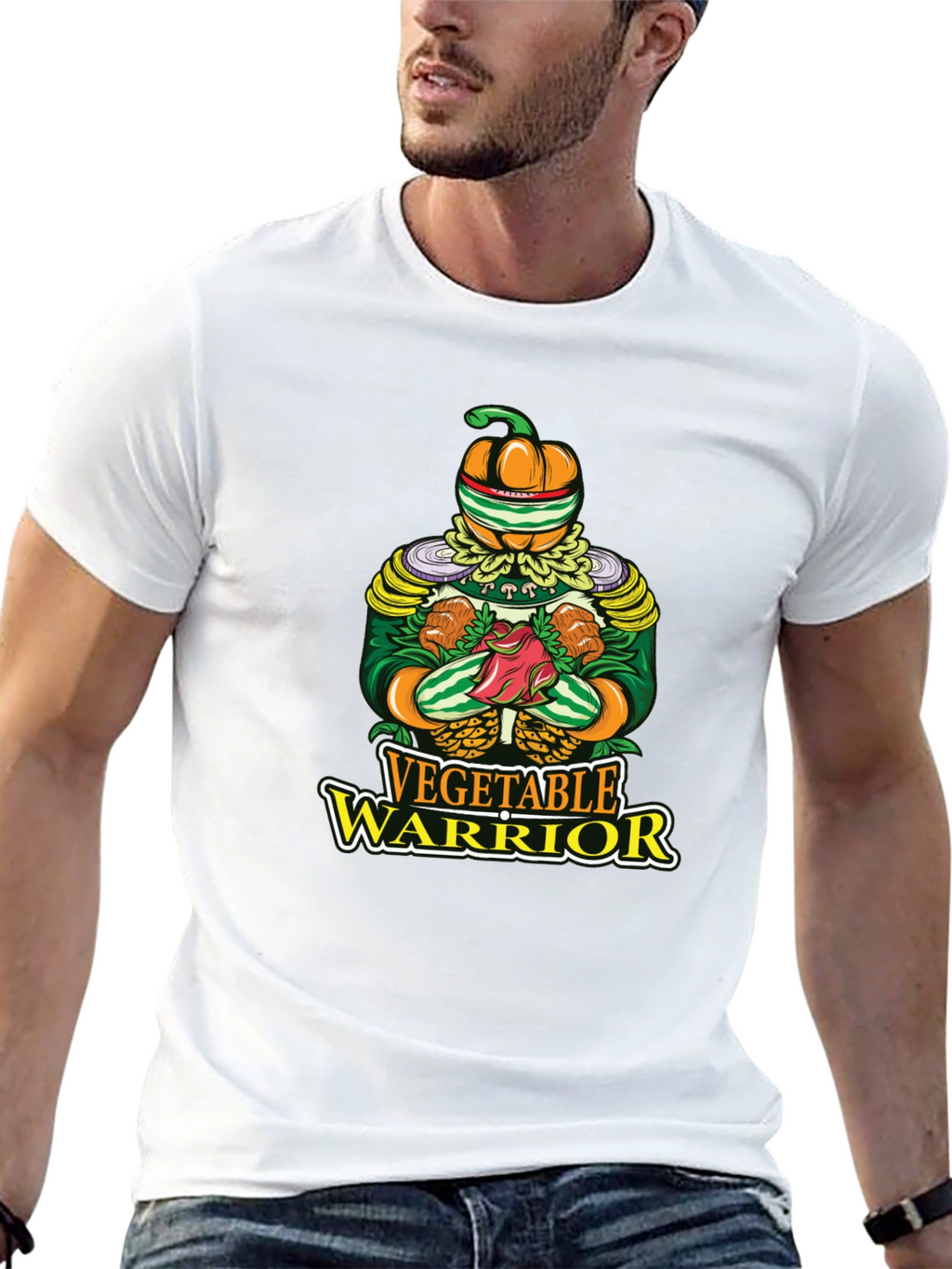 Vegetable Warrior Graphic T-Shirt - Unique Vegan Style