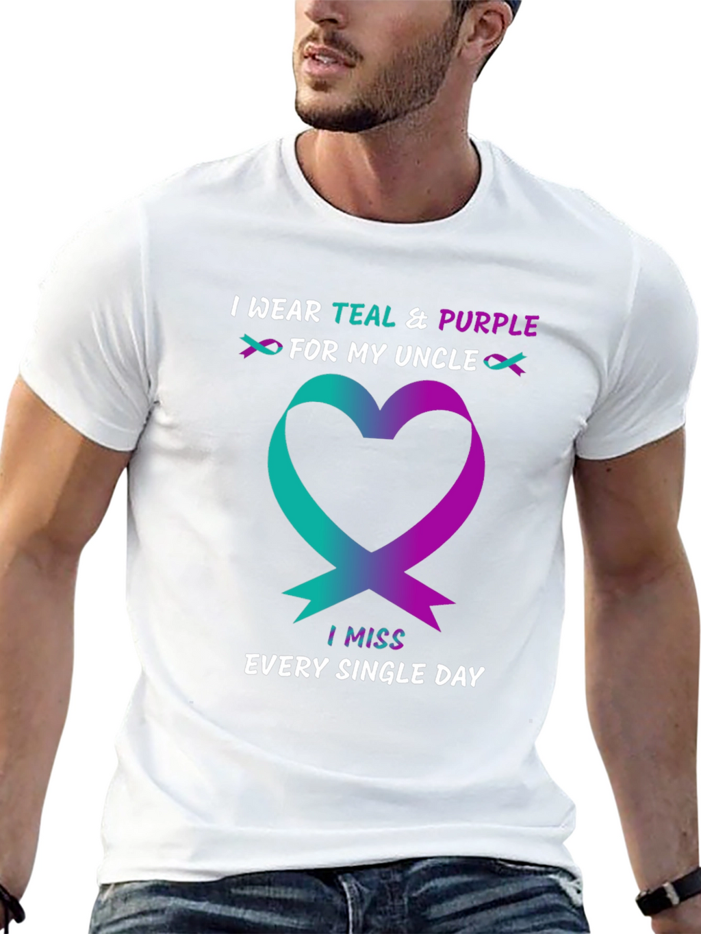 Teal & Purple Uncle Awareness T-Shirt