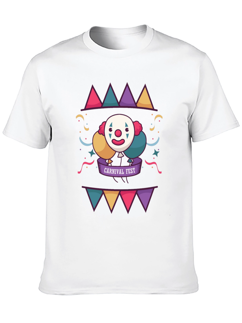 Carnival Fest Graphic Tee - Fun Clown Design