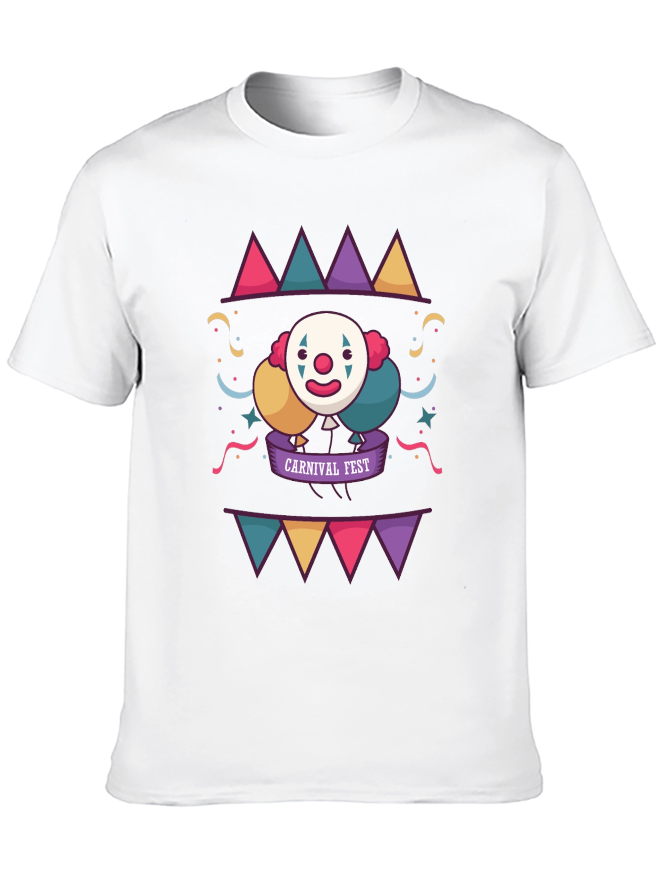 Carnival Fest Graphic Tee - Fun Clown Design
