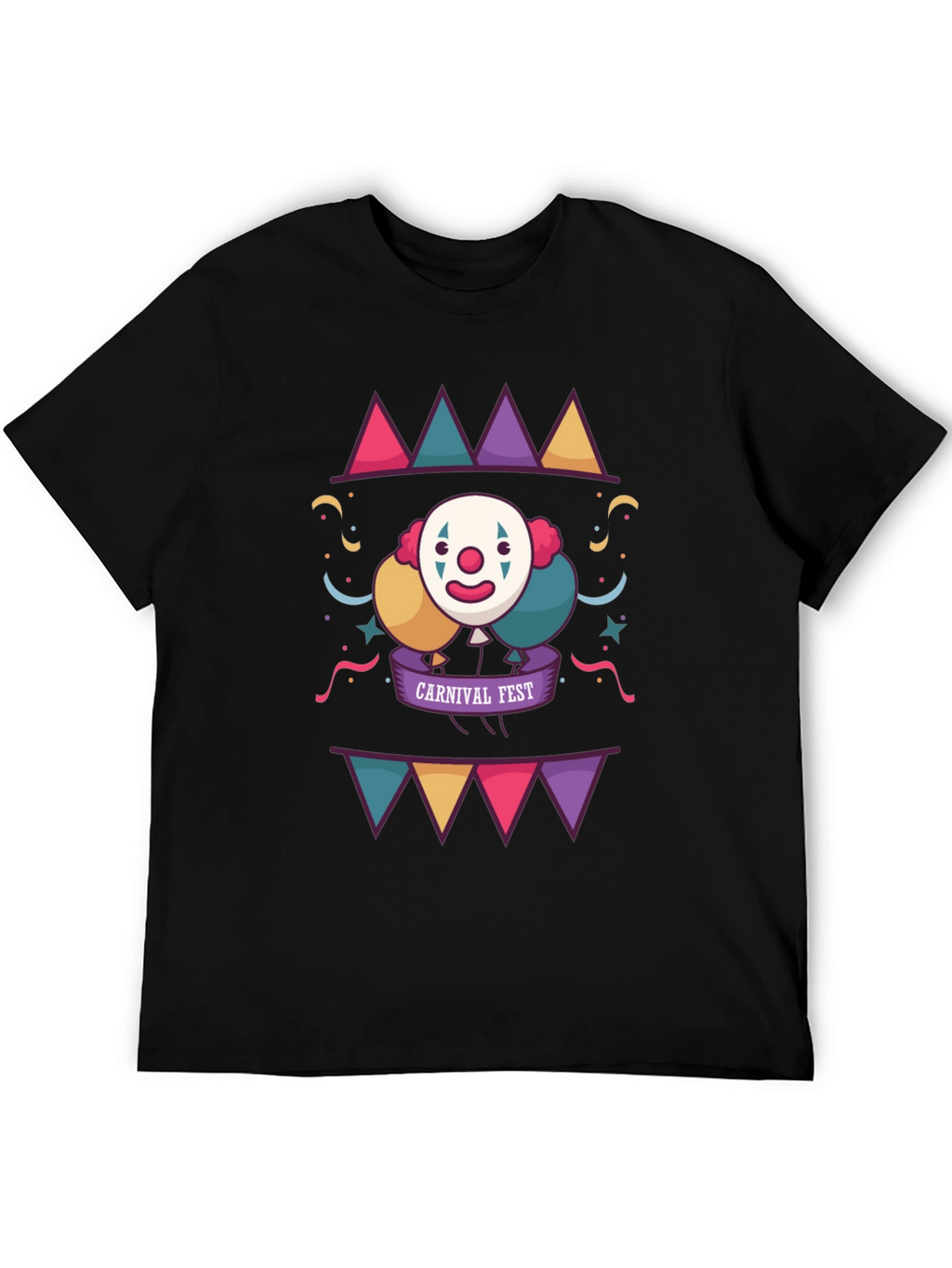 Carnival Fest Graphic Tee - Fun Clown Design