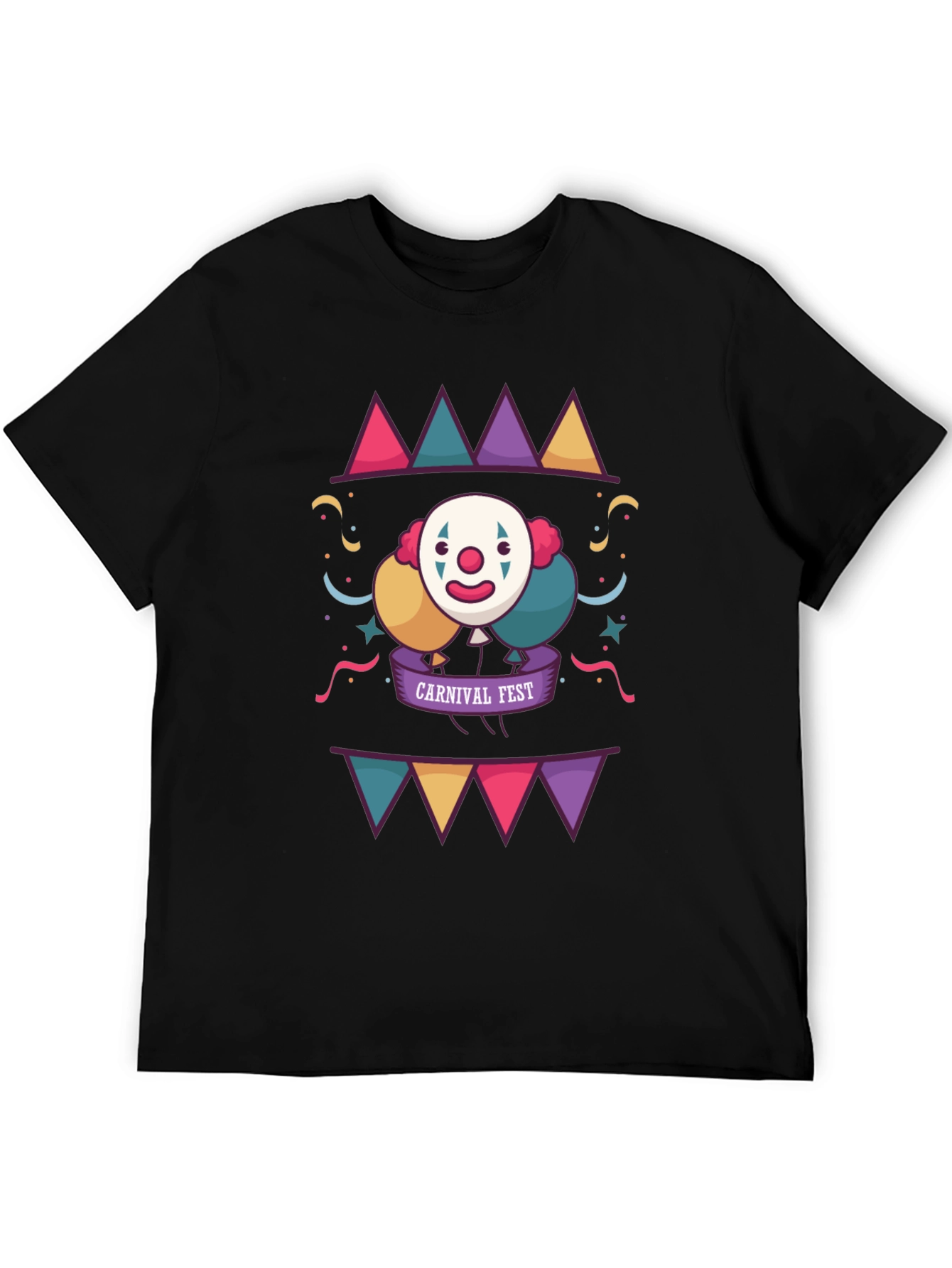 Carnival Fest Graphic Tee - Fun Clown Design