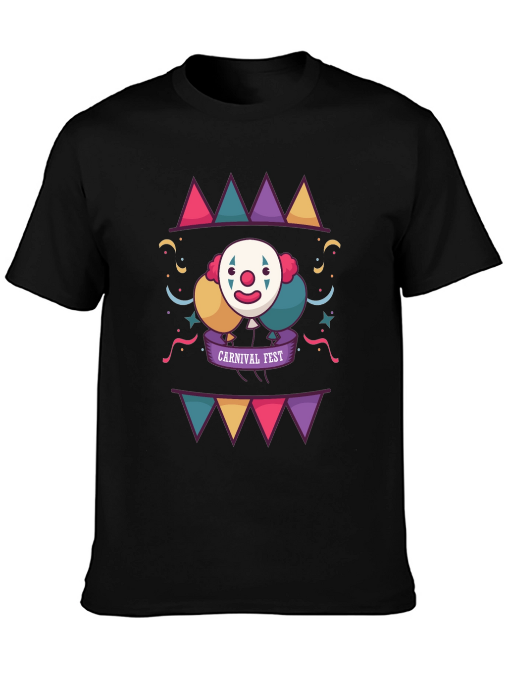Carnival Fest Graphic Tee - Fun Clown Design