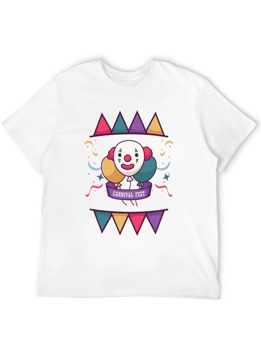 Carnival Fest Graphic Tee - Fun Clown Design