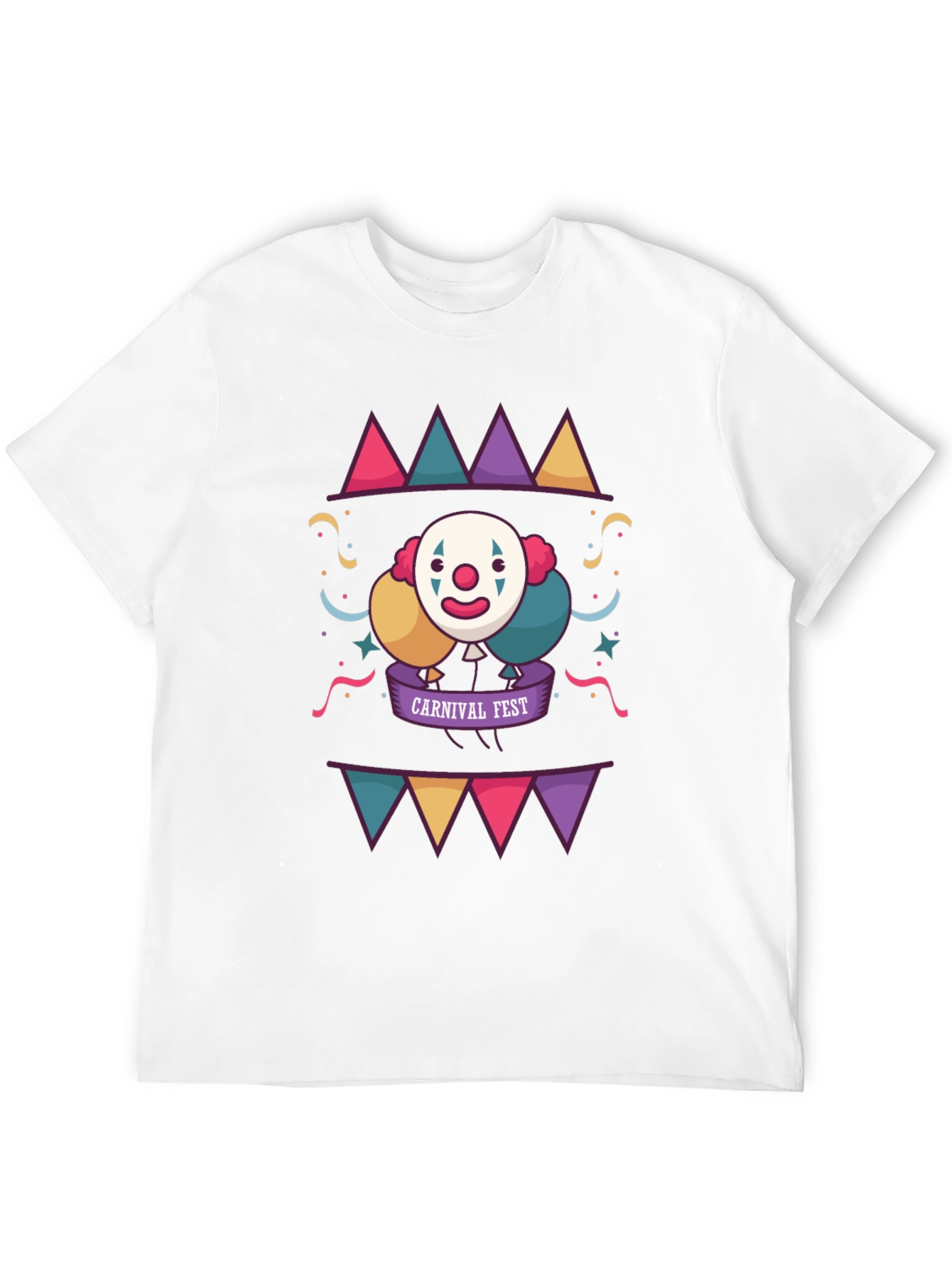 Carnival Fest Graphic Tee - Fun Clown Design