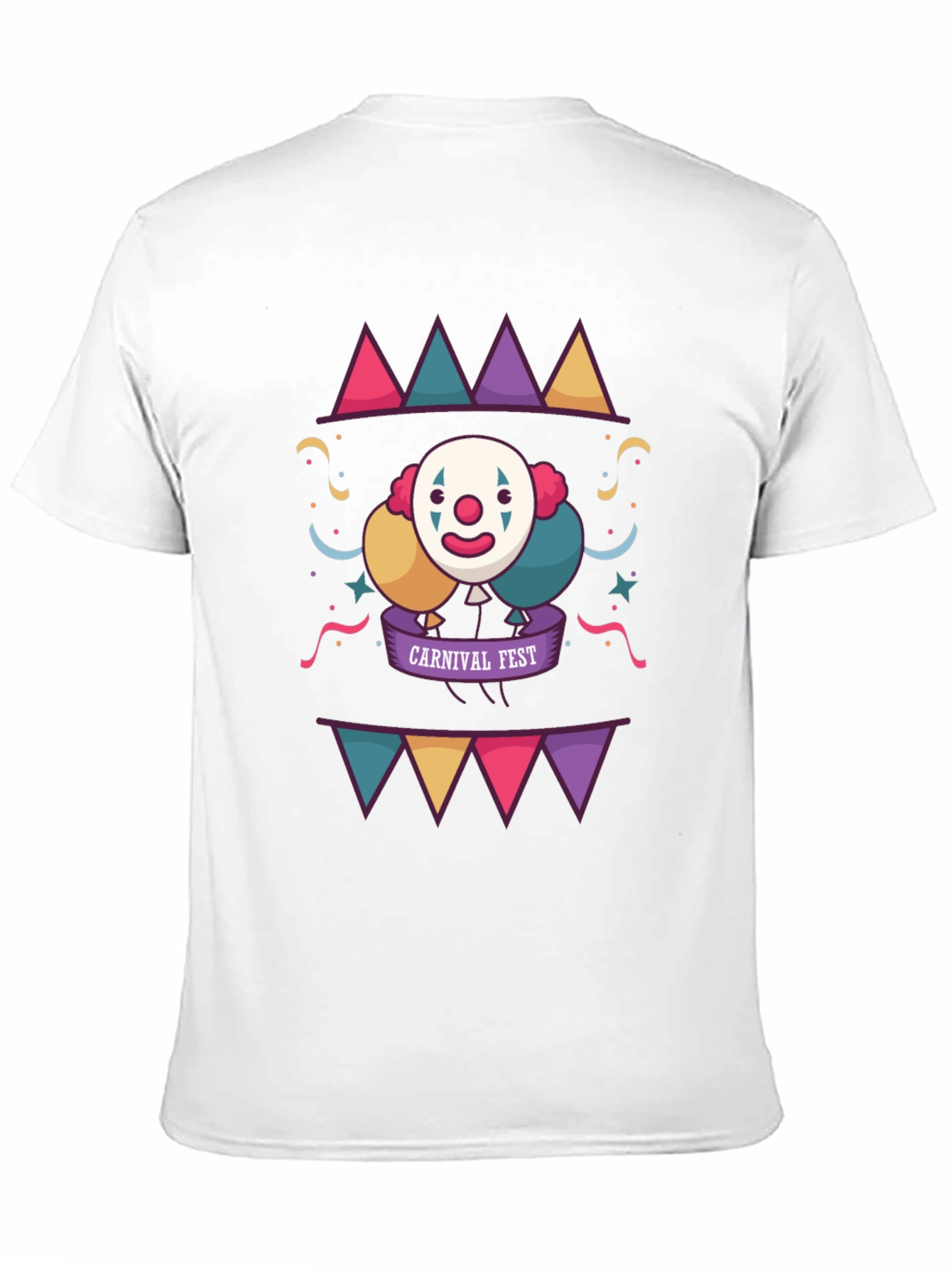 Carnival Fest Graphic Tee - Fun Clown Design