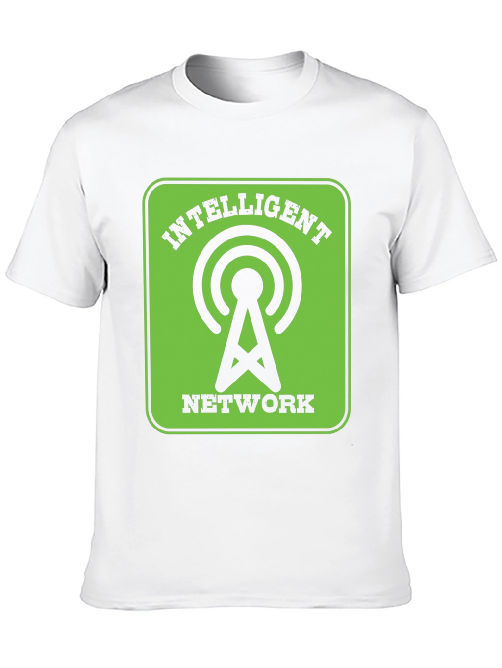 Intelligent Network Black T-Shirt - Green Design