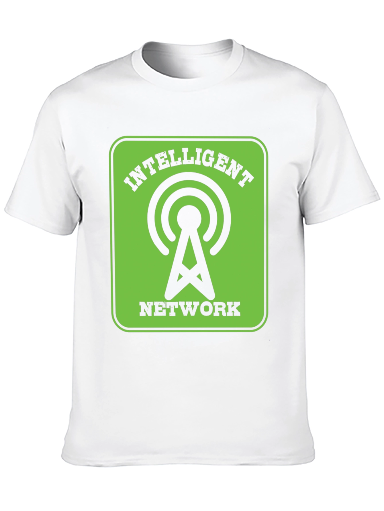 Intelligent Network Black T-Shirt - Green Design