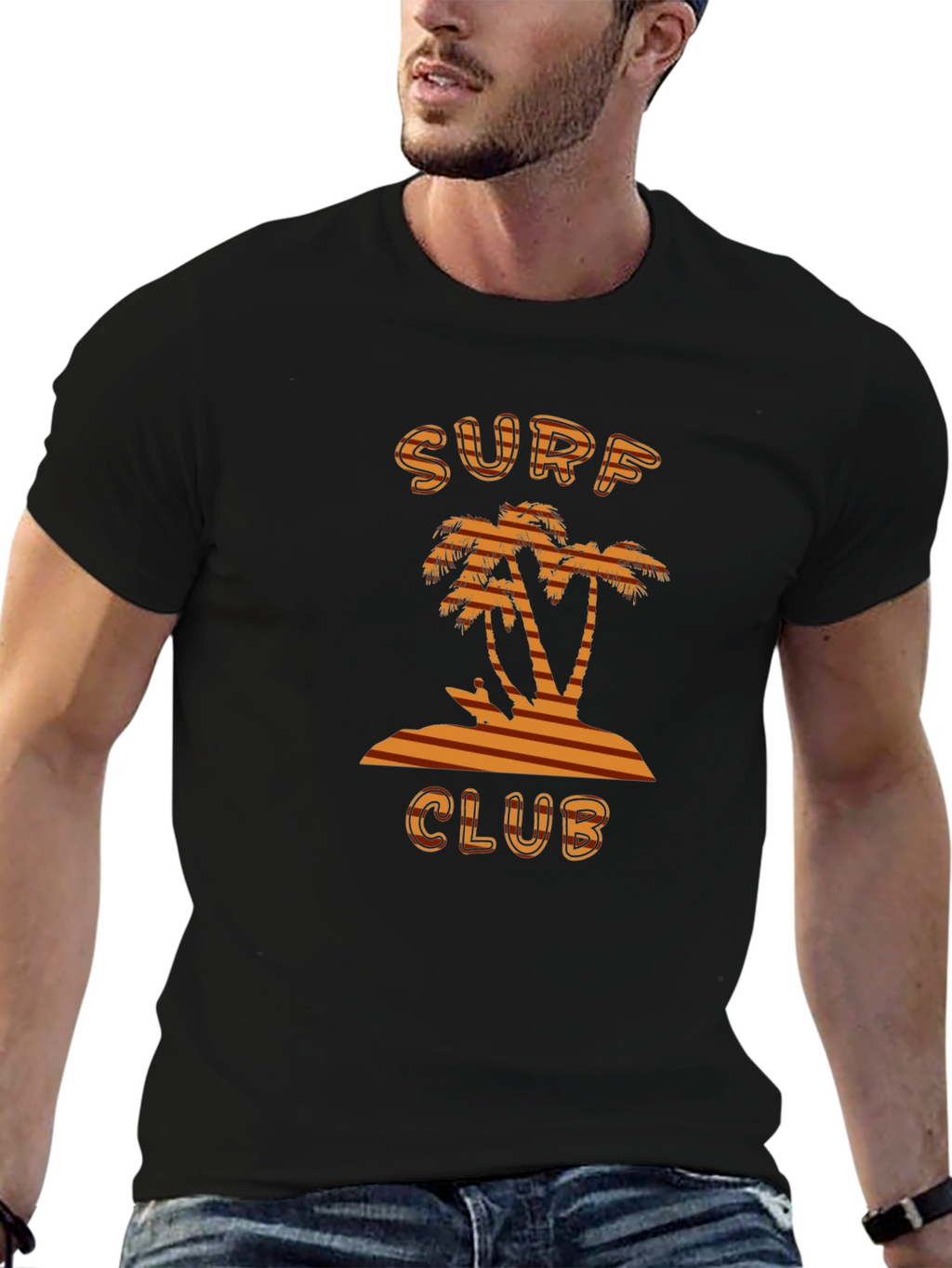Surf Club Tee - Tropical Palm Tree Design
