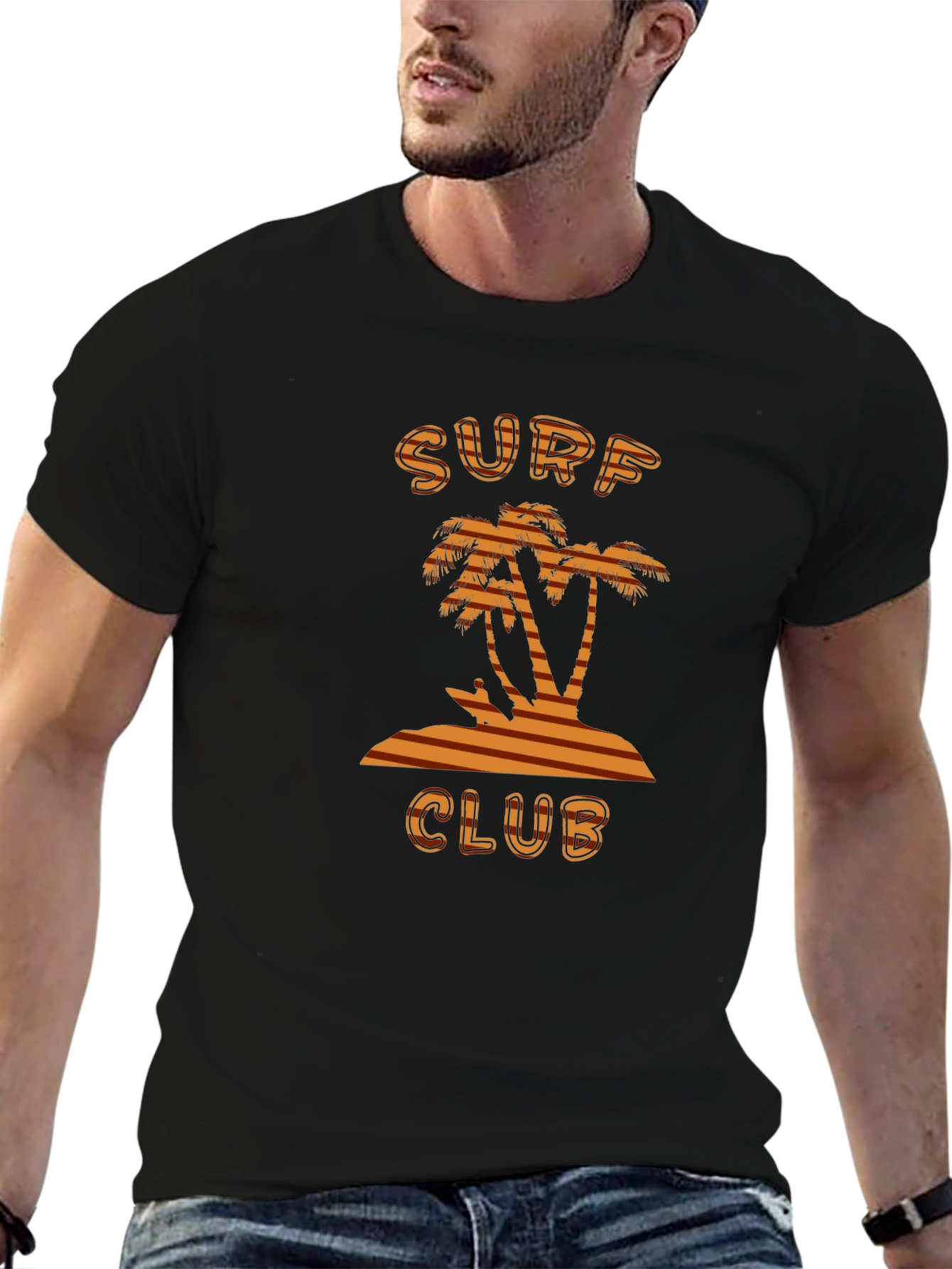 Surf Club Tee - Tropical Palm Tree Design