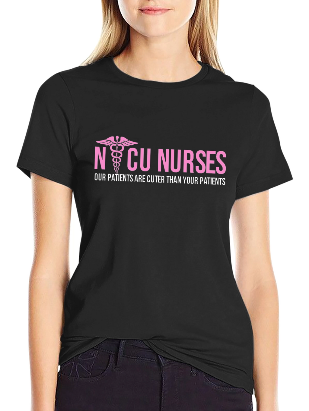 NICU Nurses: Cuter Patients Black Tee
