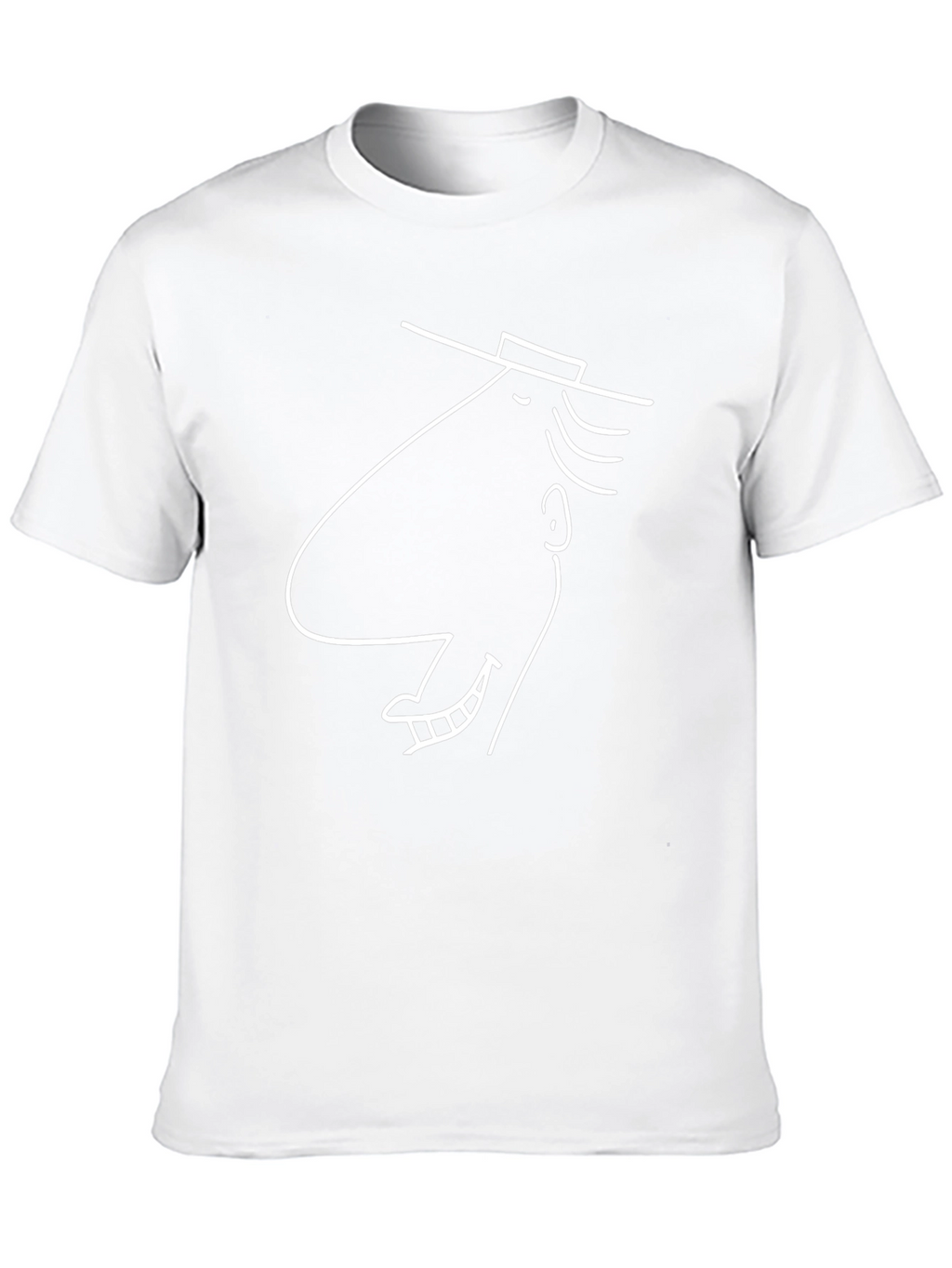 Cool Line Art Graphic Tee - Black Cotton Blend