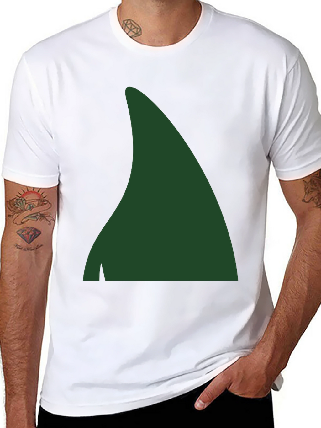 Green Elf Hat Tee - Holiday Festive Shirt
