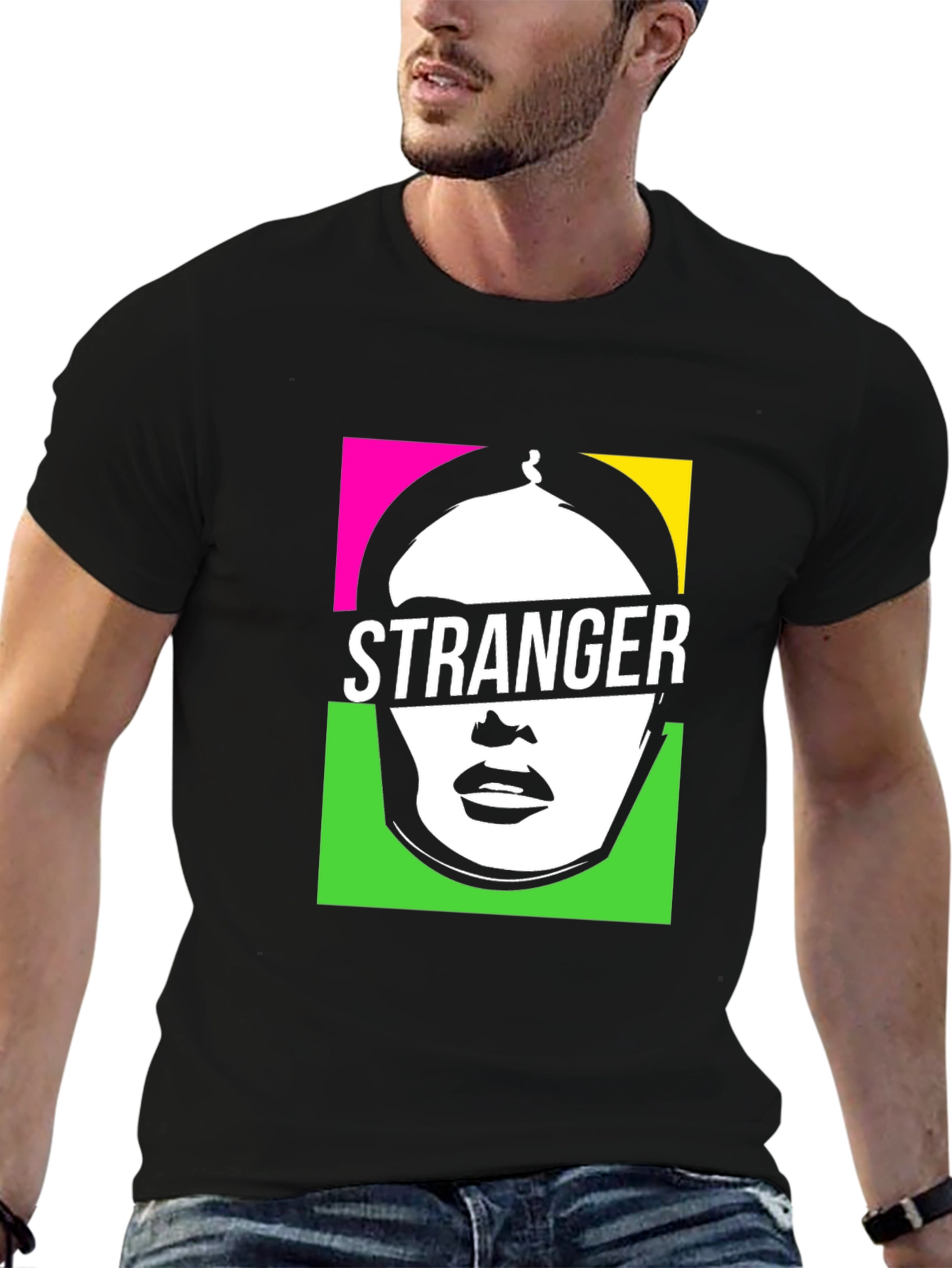 Stranger Graphic Print Black T-Shirt