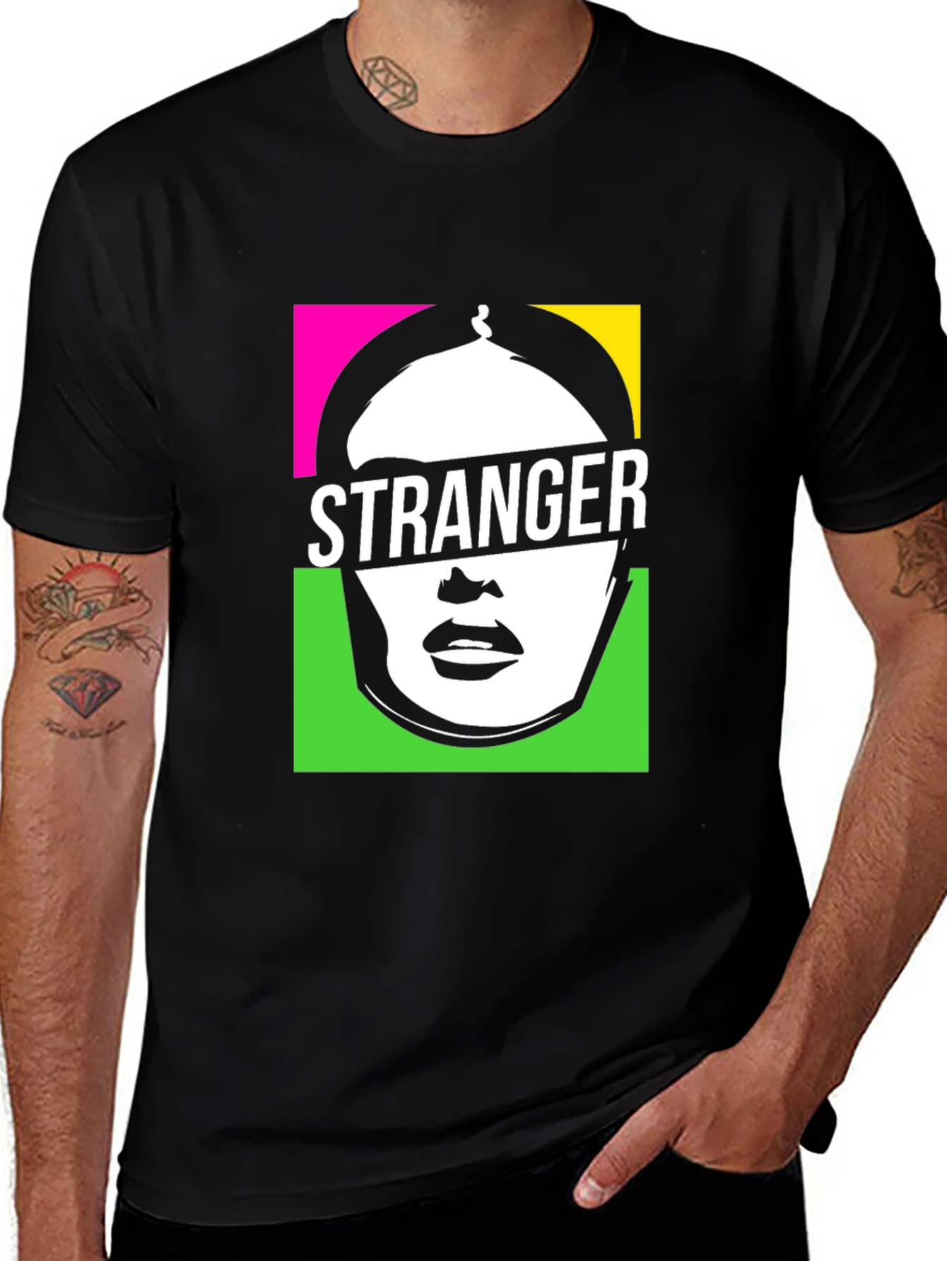 Stranger Graphic Print Black T-Shirt