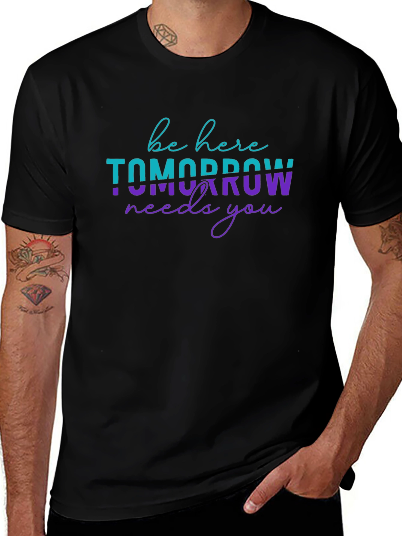 Be Here Tomorrow Graphic Tee - Positive Message Shirt