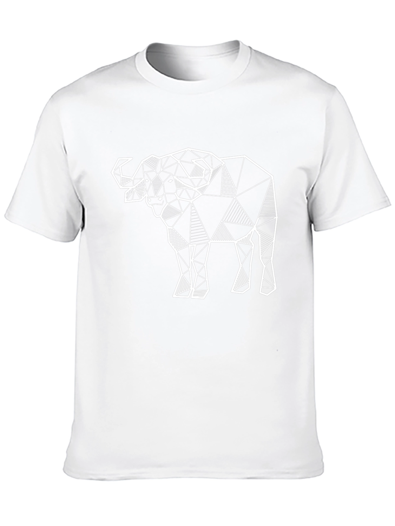 Geometric Buffalo Graphic Tee - Black Cotton Blend
