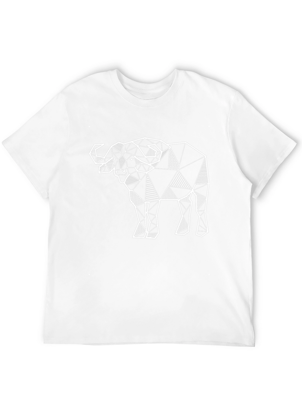 Geometric Buffalo Graphic Tee - Black Cotton Blend