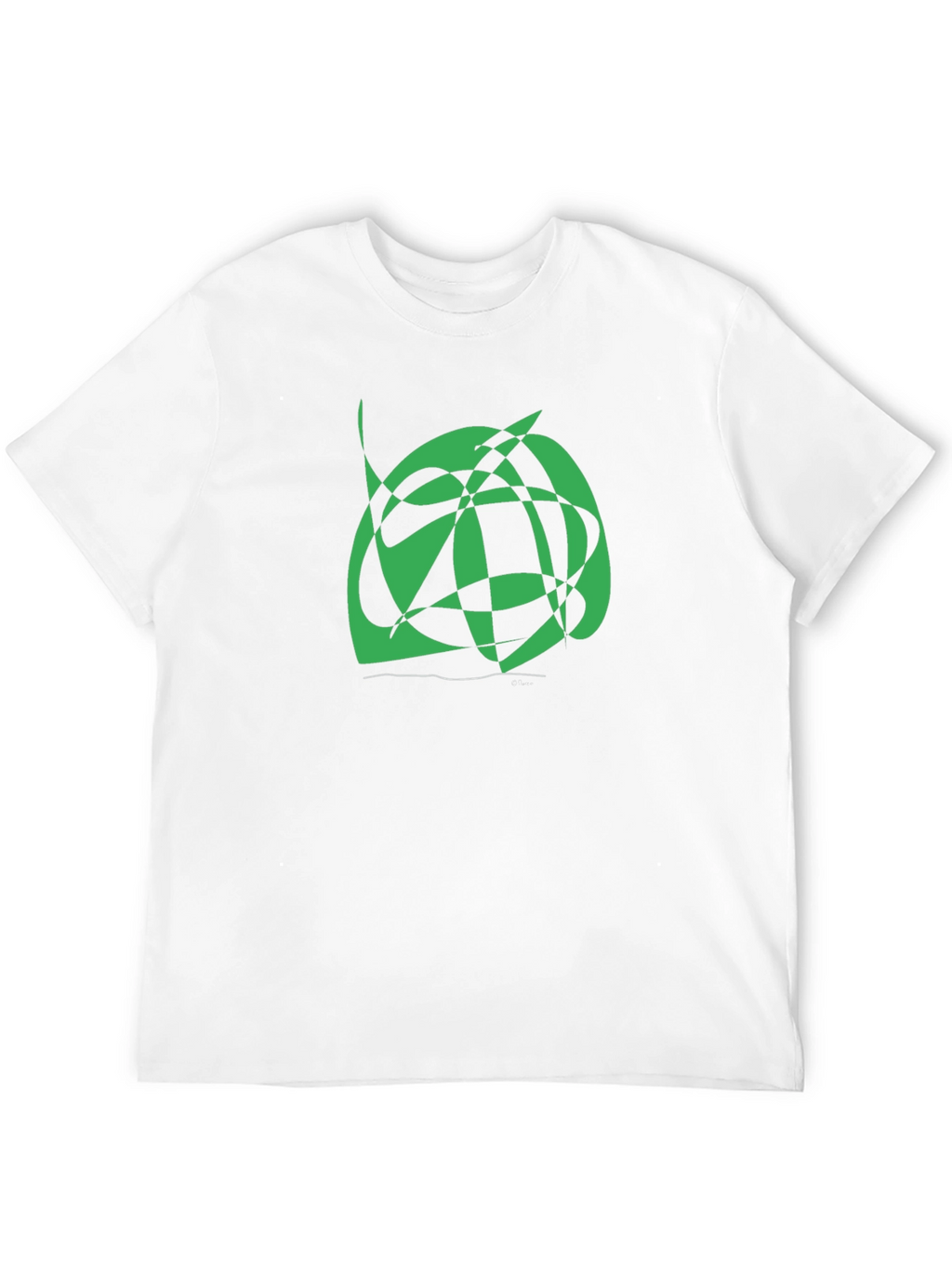 Abstract Green Graphic Print Black Tee