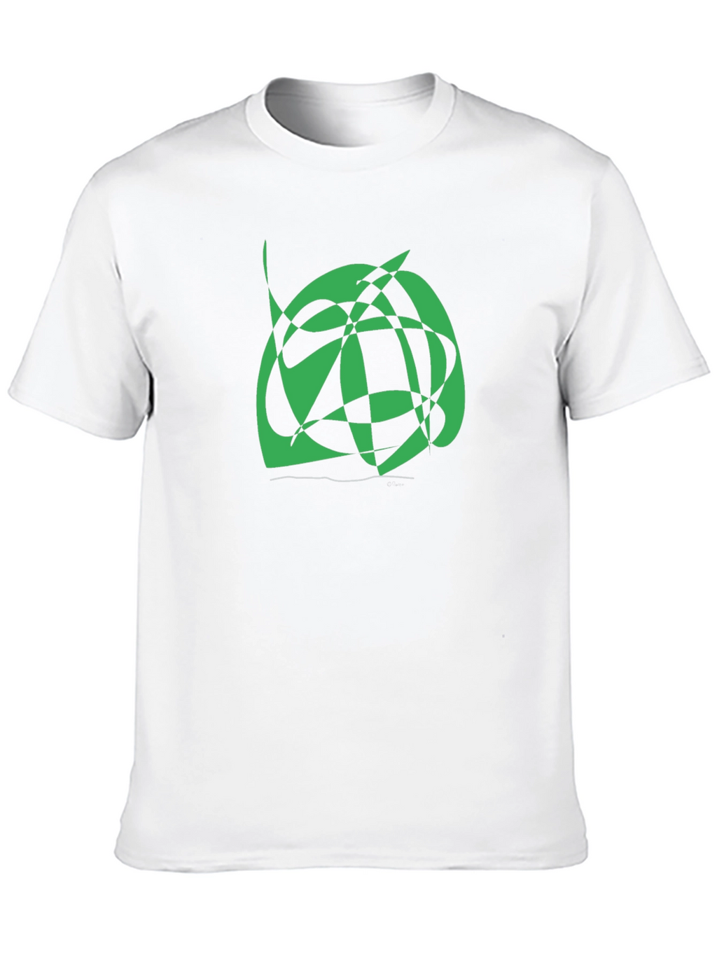 Abstract Green Graphic Print Black Tee