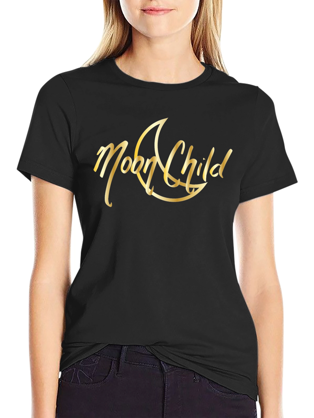 Moon Child Graphic Tee - Black Unisex T-Shirt
