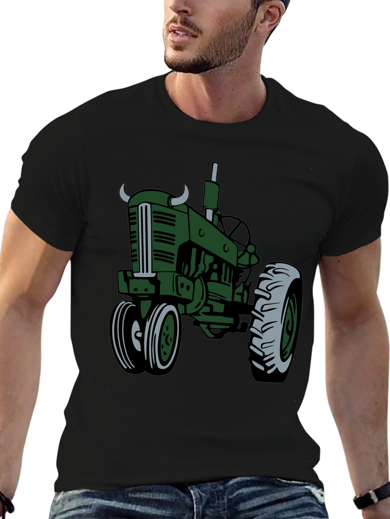 Vintage Tractor Graphic T-Shirt - Black
