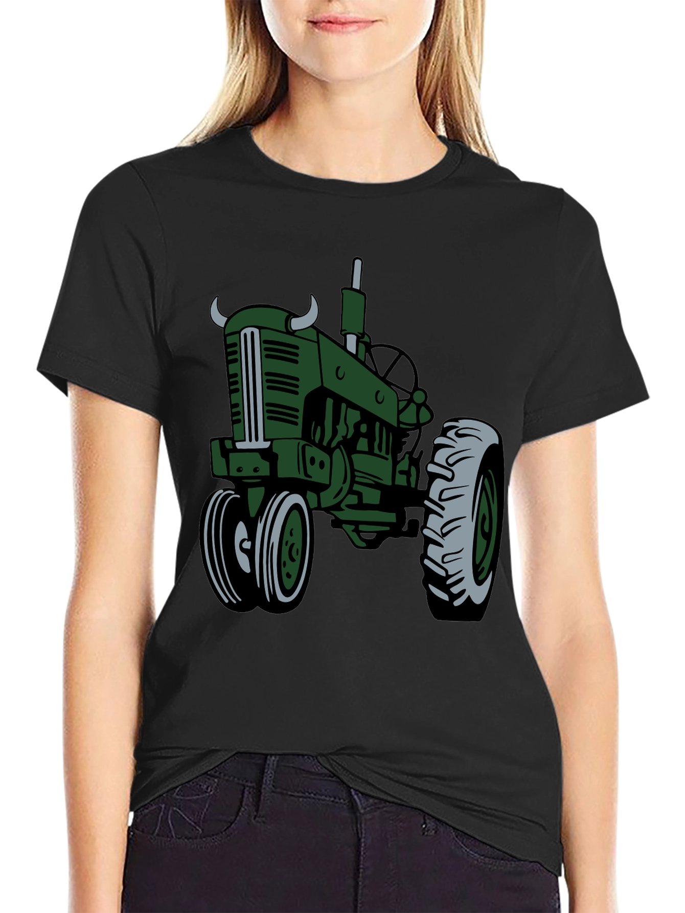 Vintage Tractor Graphic T-Shirt - Black