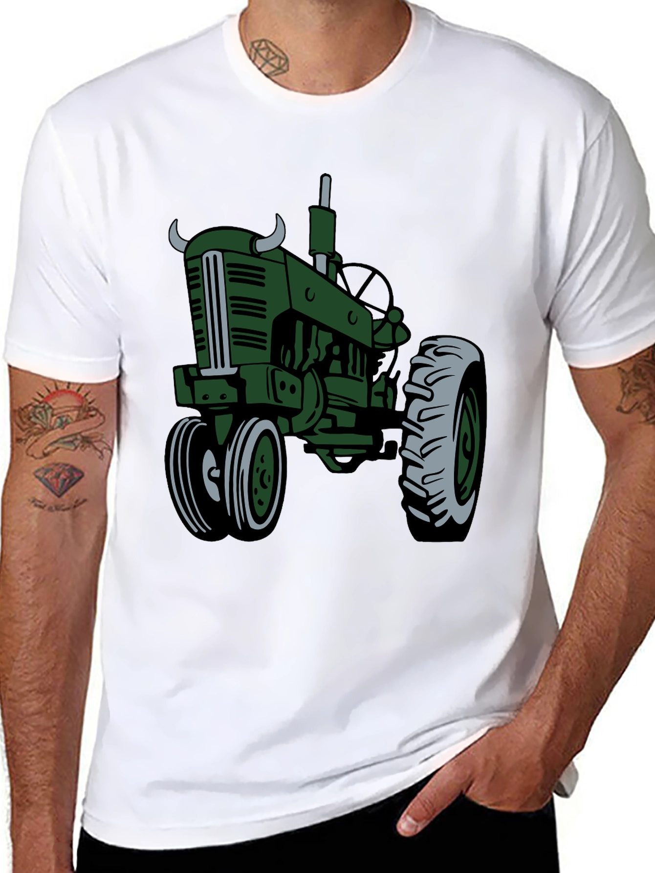 Vintage Tractor Graphic T-Shirt - Black