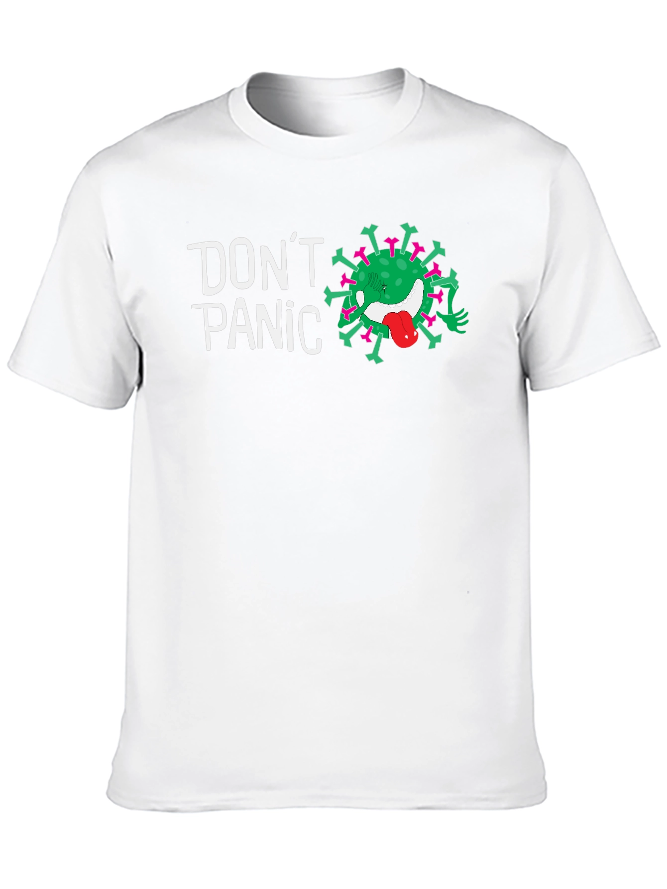 Dont Panic Funny Virus Graphic Tee - Black