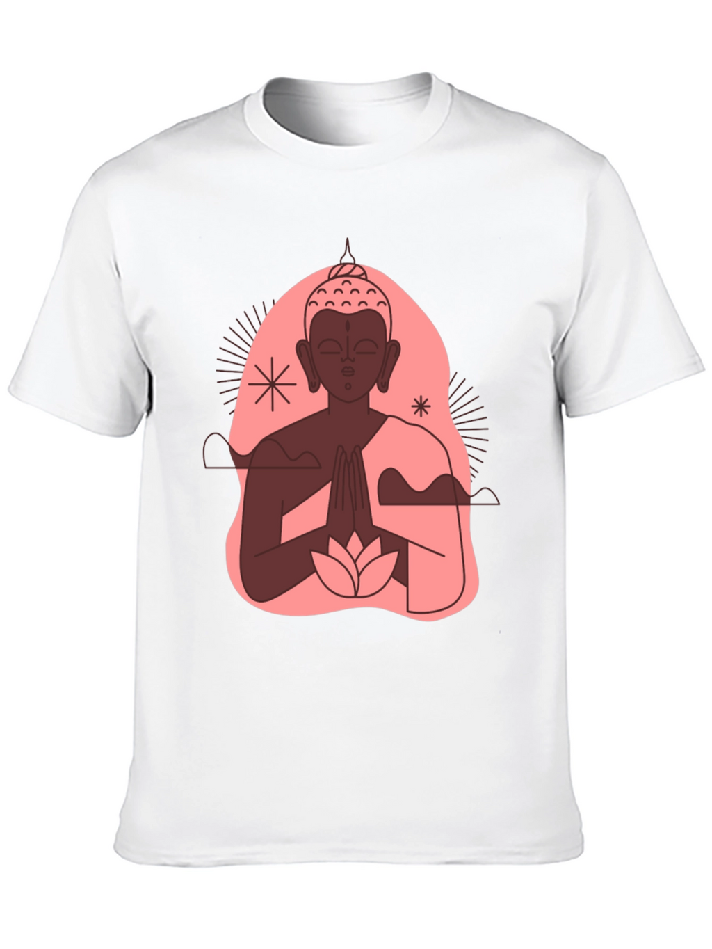 Buddha Graphic Black T-Shirt - Peaceful Lotus Design