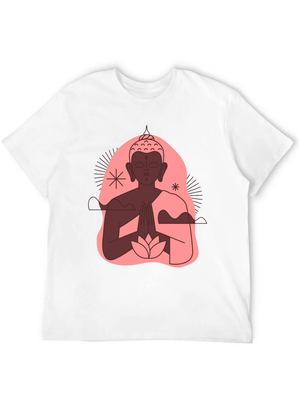 Buddha Graphic Black T-Shirt - Peaceful Lotus Design
