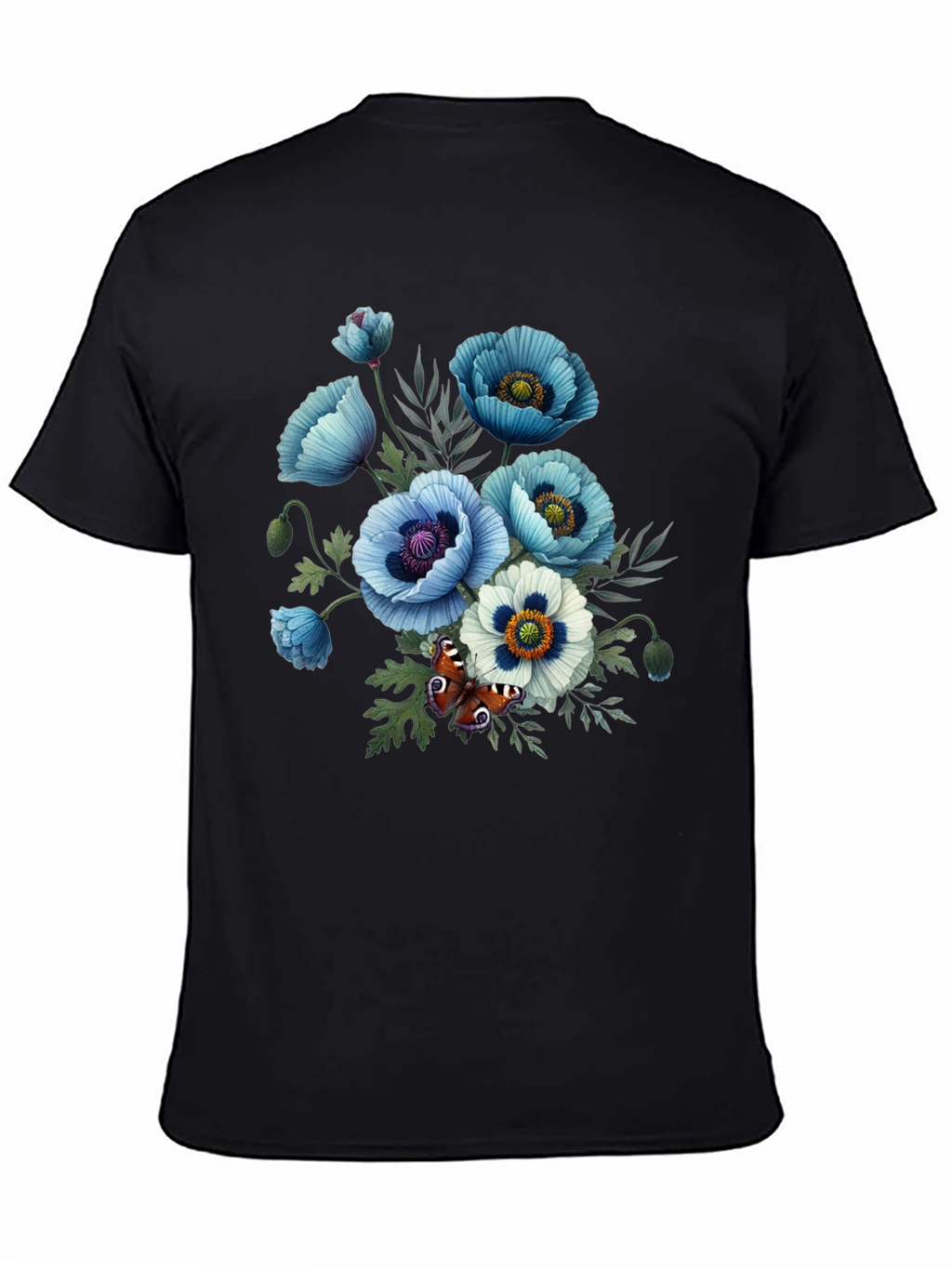 Floral Poppy T-Shirt - Black Graphic Tee