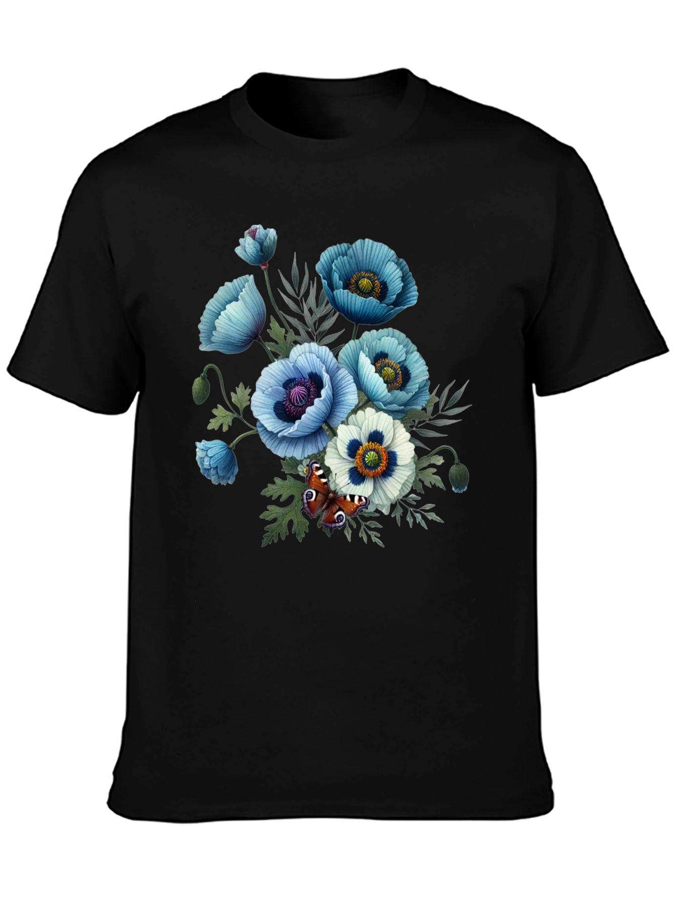 Floral Poppy T-Shirt - Black Graphic Tee