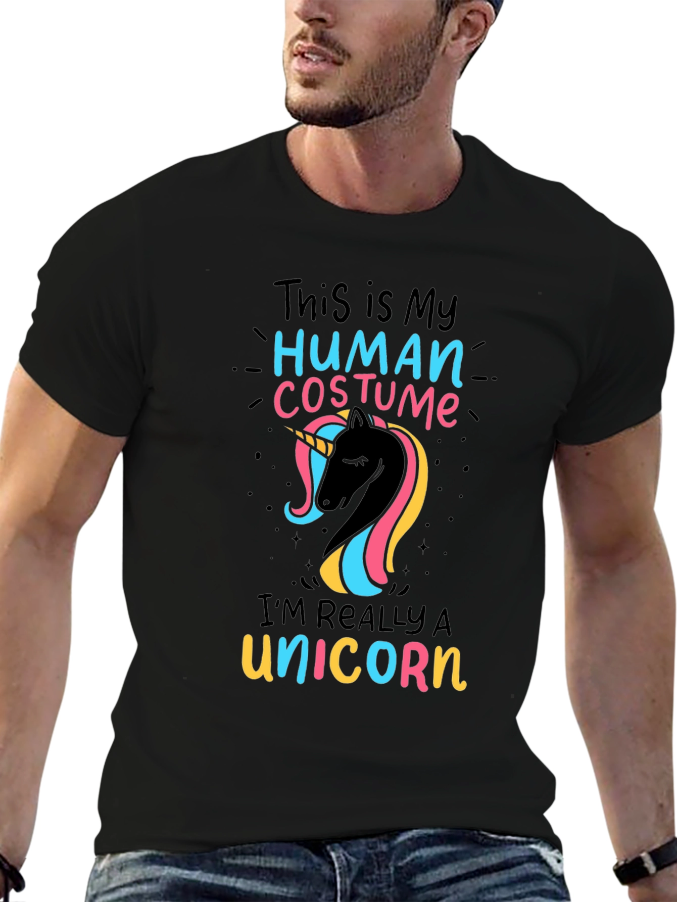 Unicorn Human Costume T-Shirt - Fun Novelty Tee