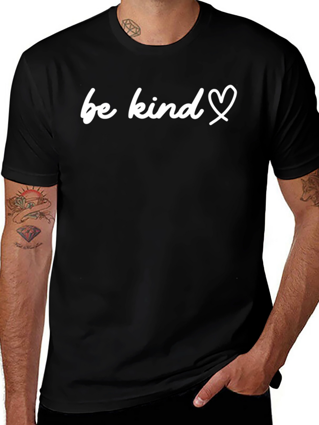 Be Kind Heart Graphic Tee - Black Casual Shirt