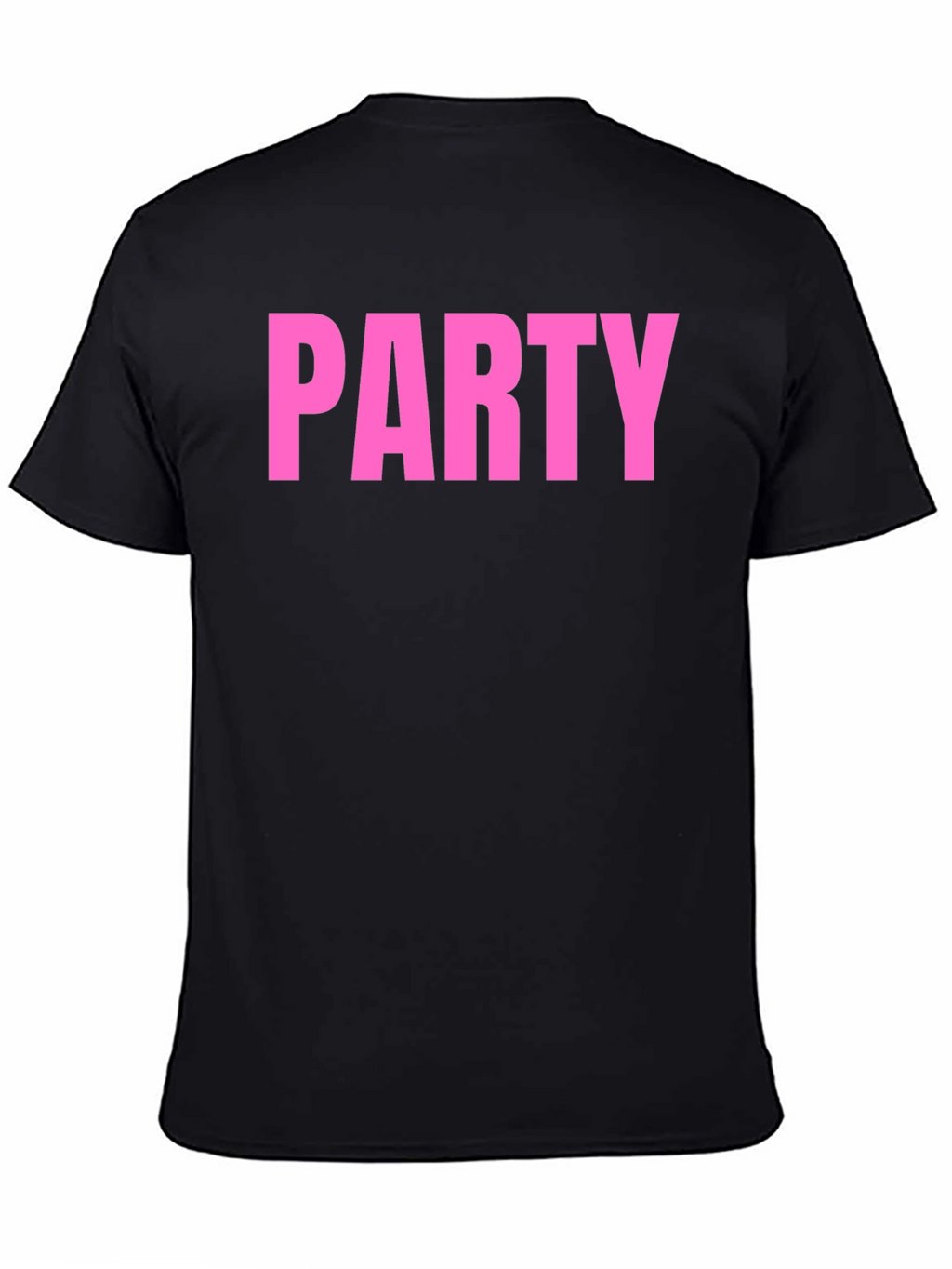 Party T-Shirt - Bold Pink Text on Black