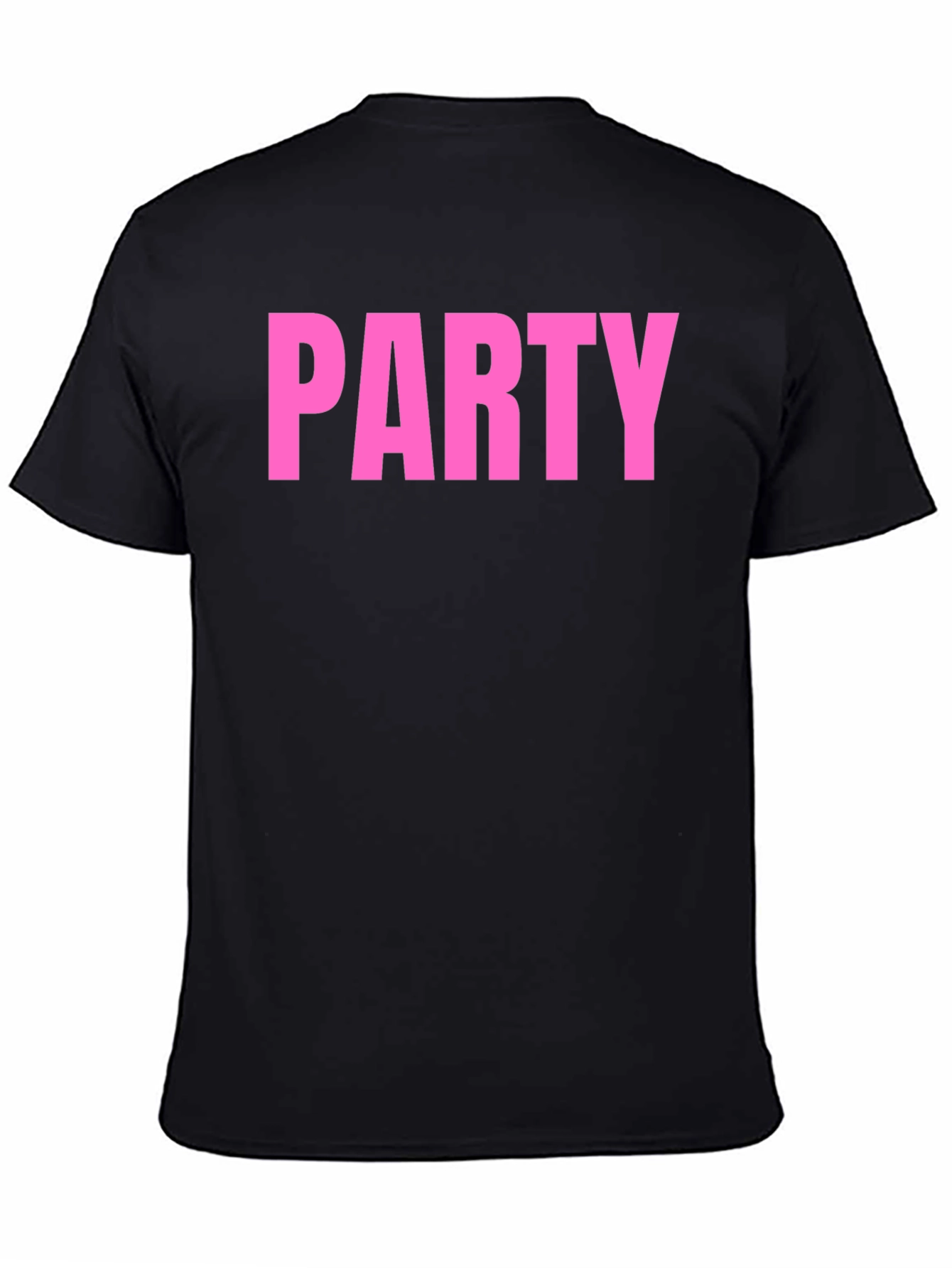 Party T-Shirt - Bold Pink Text on Black