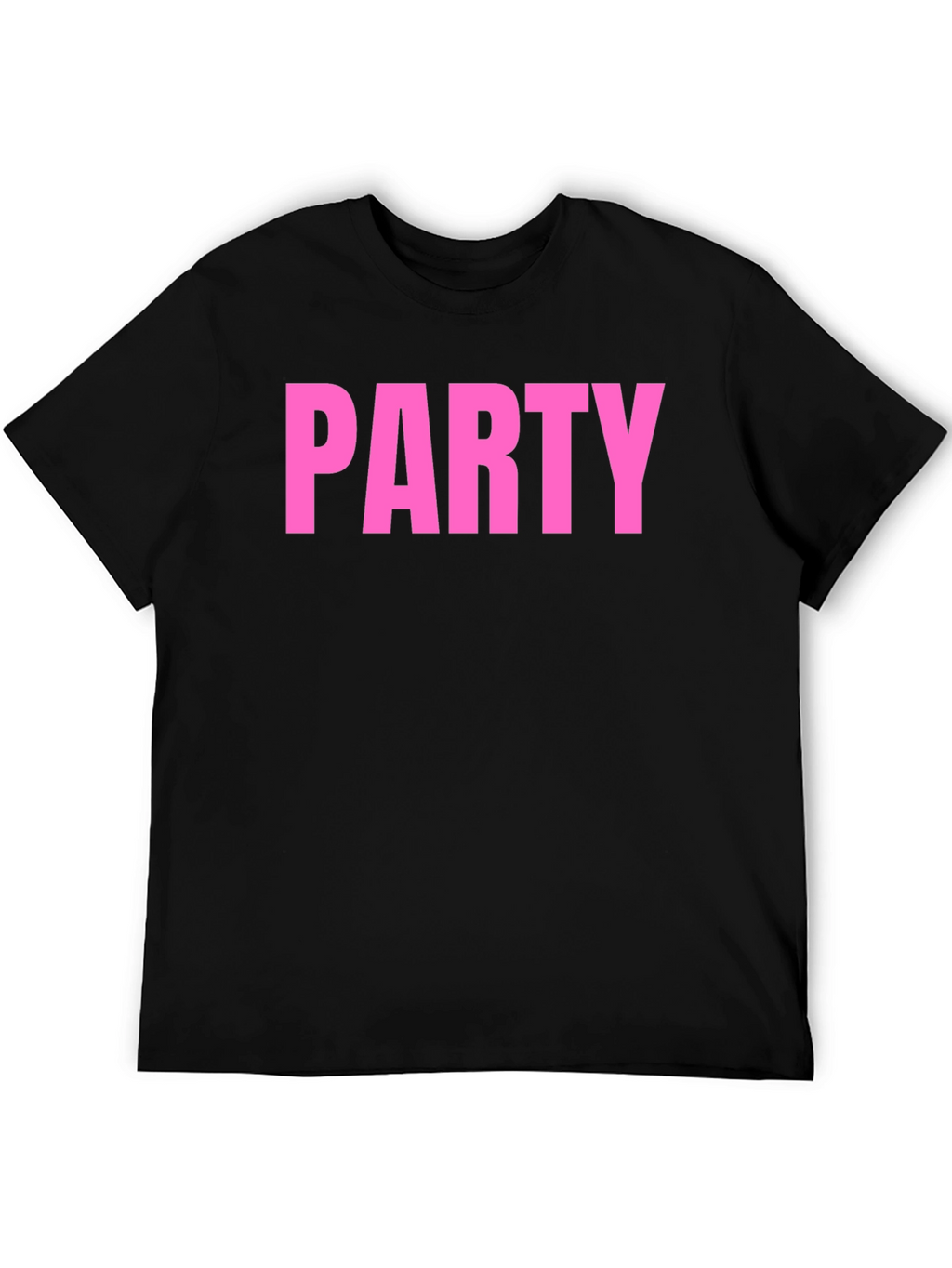 Party T-Shirt - Bold Pink Text on Black