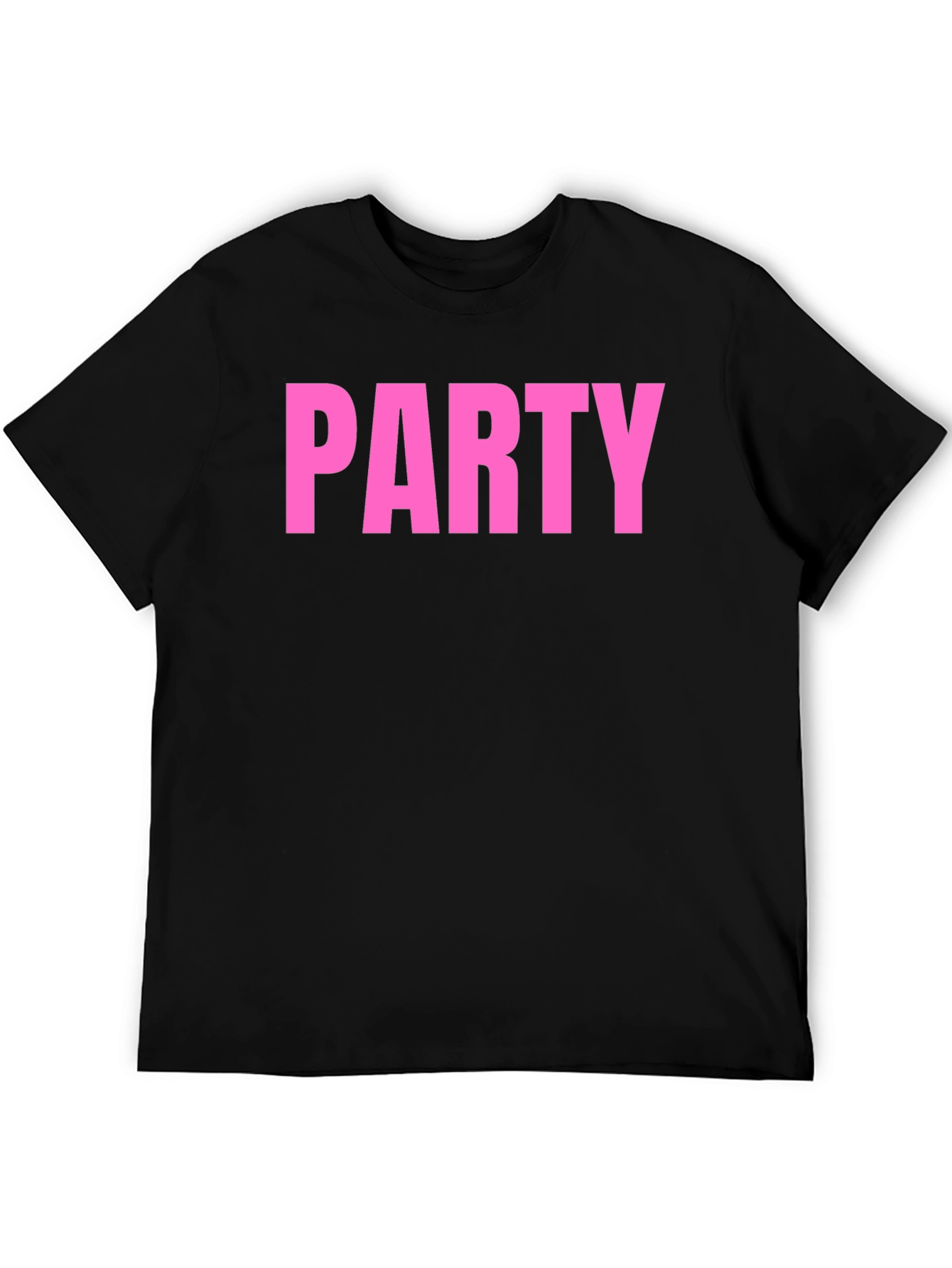 Party T-Shirt - Bold Pink Text on Black