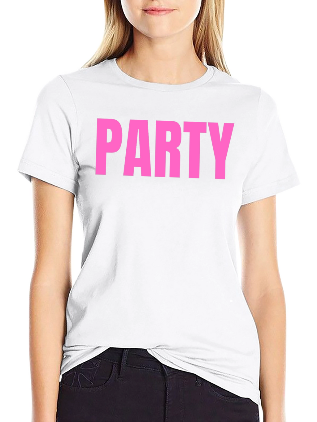 Party T-Shirt - Bold Pink Text on Black