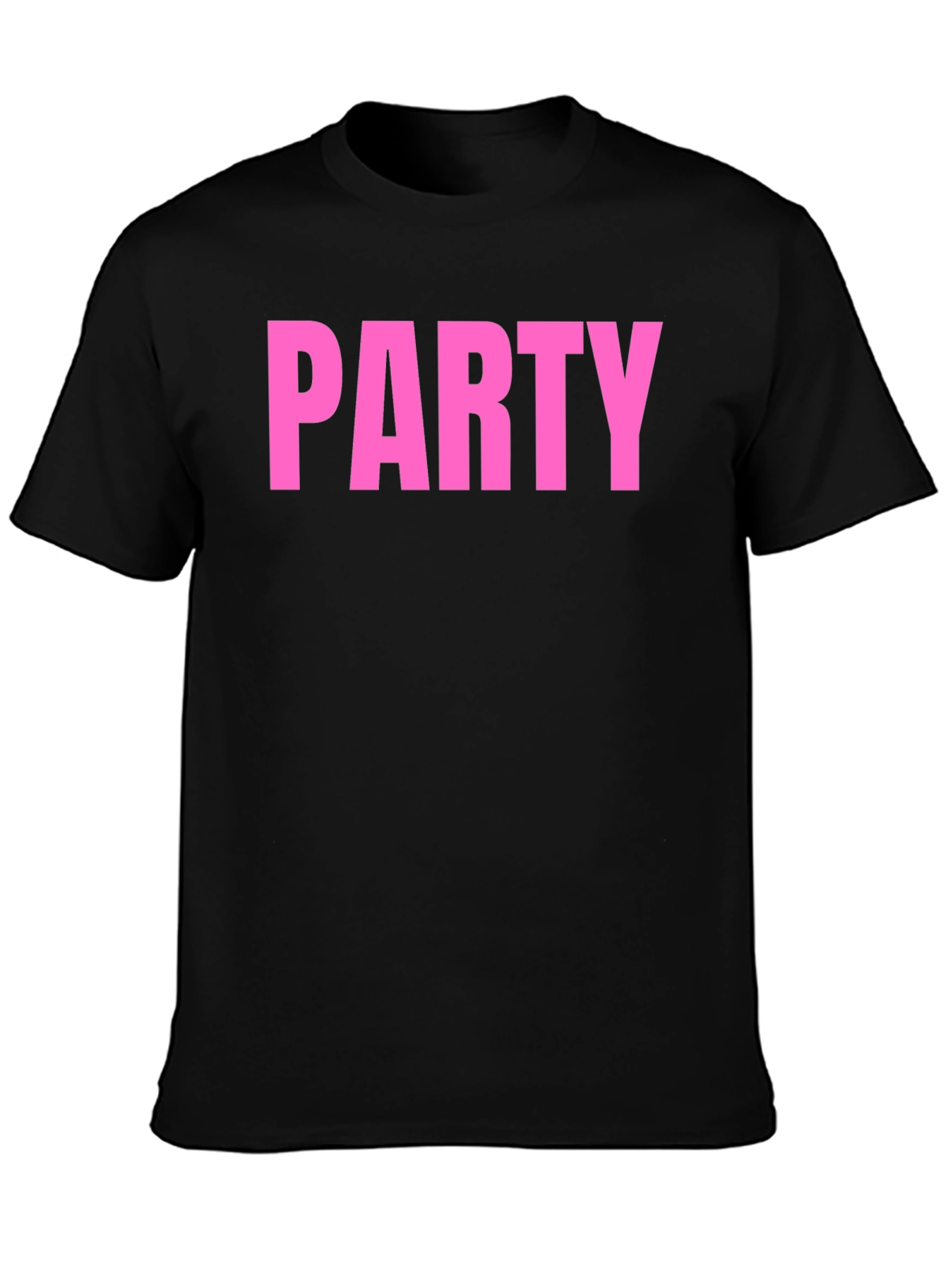 Party T-Shirt - Bold Pink Text on Black