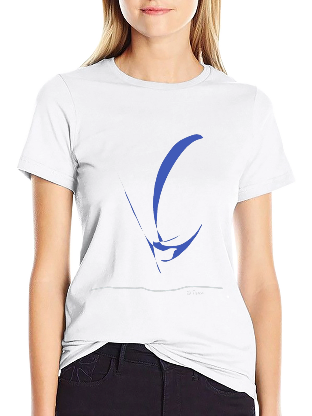 Abstract Sailboat Graphic Tee - Black