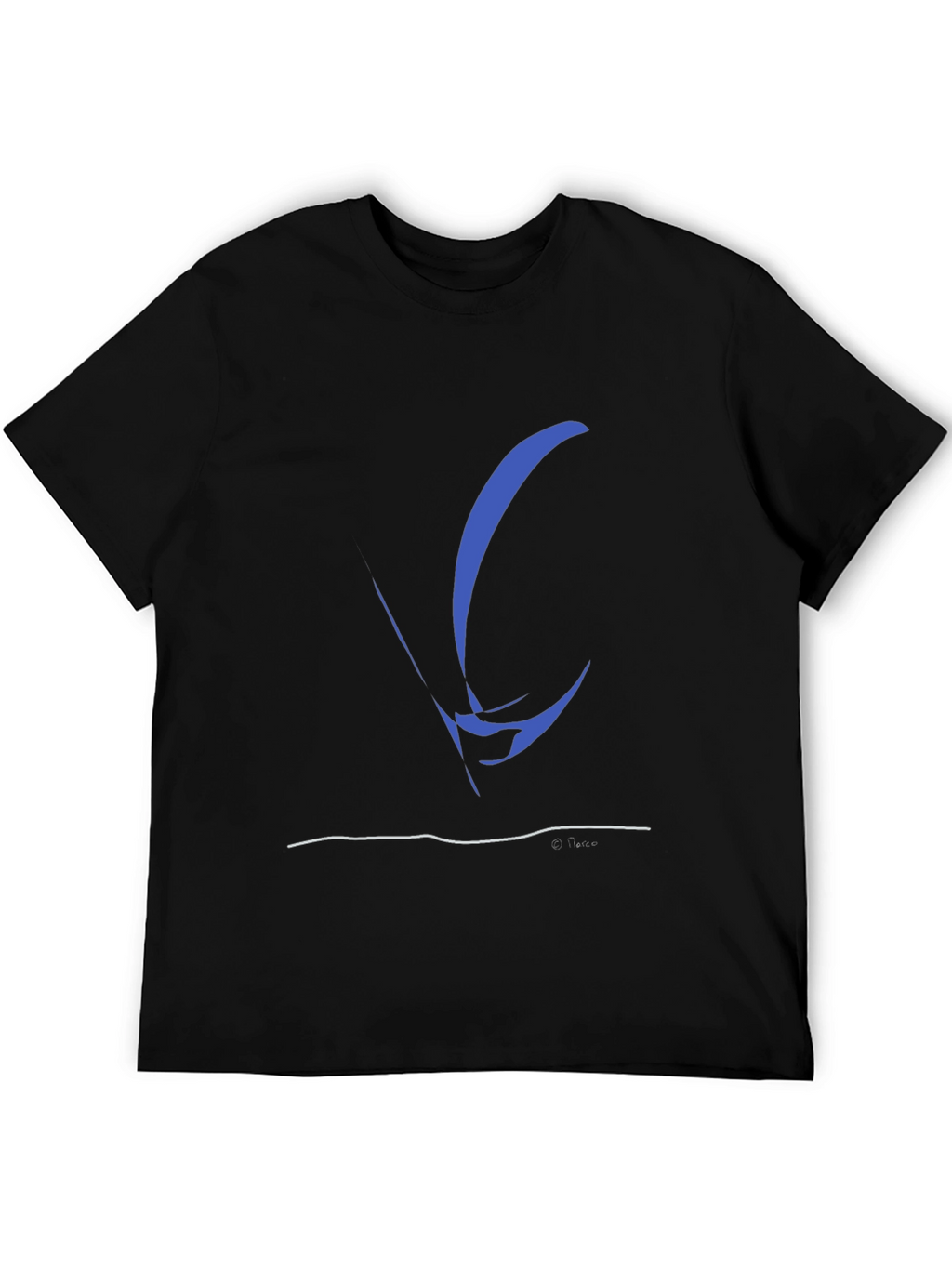 Abstract Sailboat Graphic Tee - Black