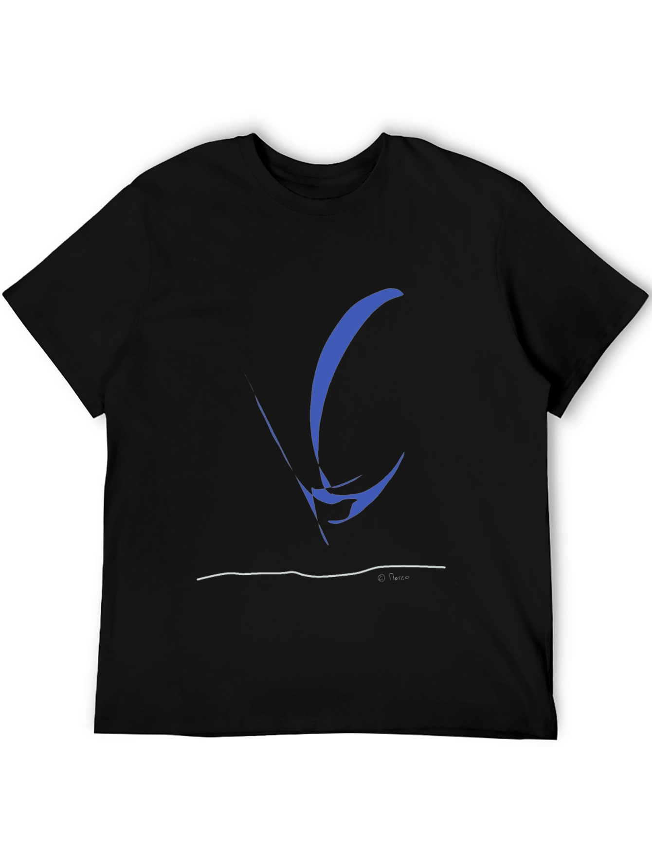 Abstract Sailboat Graphic Tee - Black