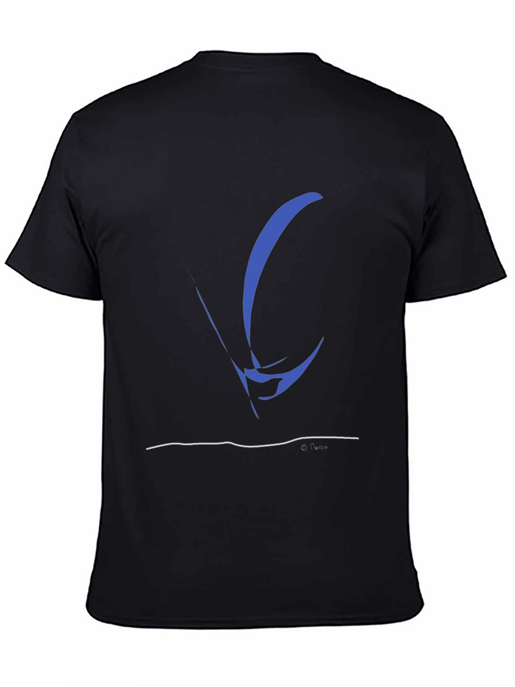 Abstract Sailboat Graphic Tee - Black